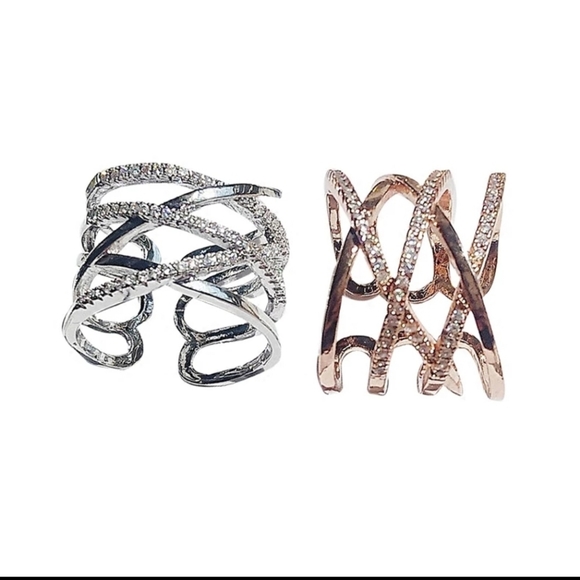 Cross Layered Diamond Ring - Picture 4 of 5